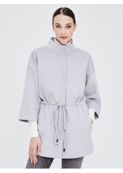 Пальто женское короткое КМ890 Fendi св.серый