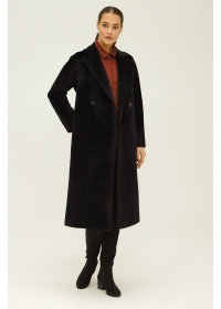 Пальто женское длинное С501L черно-синий