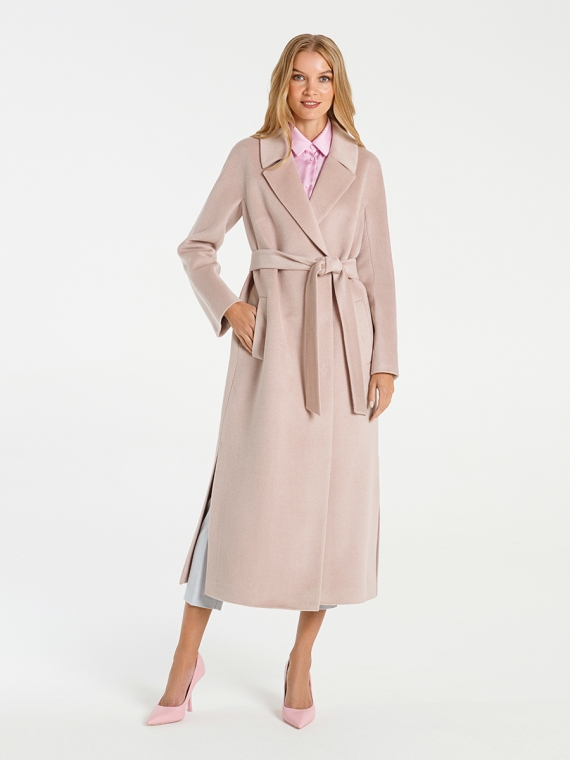 Пальто женское длинное КМ726 LB розовый жемчуг