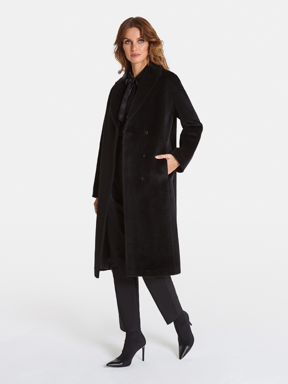 Пальто женское длинное КМ1077 TL черный