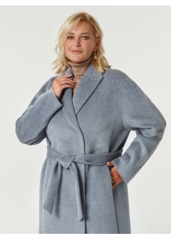 Пальто женское длинное КМ1077 TL голубой дым