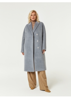 Пальто женское длинное КМ1077 TL голубой дым