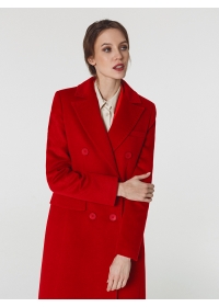 Пальто женское среднее КМ1088 Ven красный