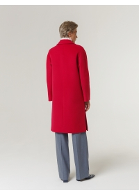 Пальто женское длинное КМ935-1 Kr фуксия