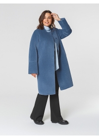 Пальто женское среднее КМ721-1 TL голубой мрамор
