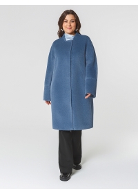 Пальто женское среднее КМ721-1 TL голубой мрамор