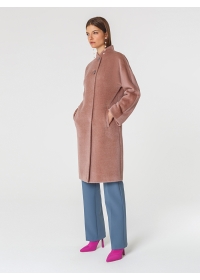 Пальто женское среднее КМ689-1 TL розовая пудра