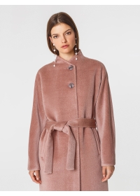 Пальто женское среднее КМ689-1 TL розовая пудра
