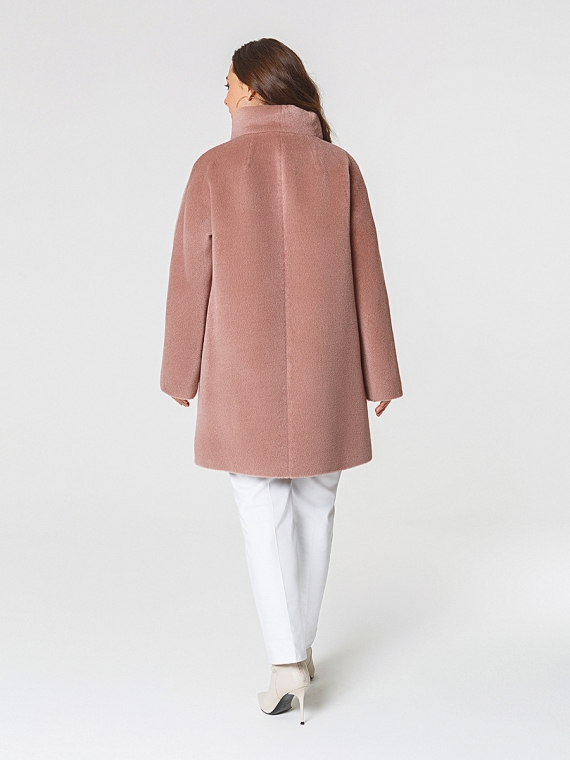Пальто женское короткое КМ1056 TL розовая пудра