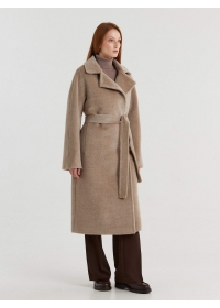 Пальто женское зимнее С 536F L бежевый меланж