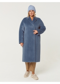 Пальто женское длинное КМ1077 TL голубой мрамор