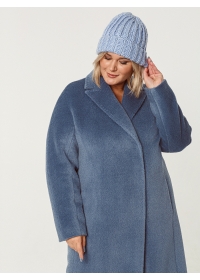 Пальто женское длинное КМ1077 TL голубой мрамор