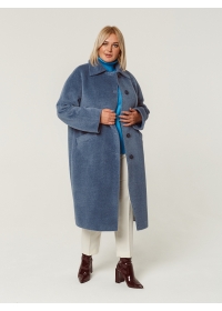 Пальто женское длинное КМ1135 TL голубой мрамор