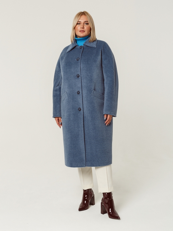 Пальто женское длинное КМ1135 TL голубой мрамор
