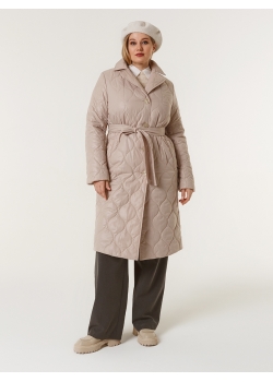 Пальто женское стеганое КМ1104S крем-брюле