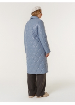 Пальто женское стеганое КМ1104S серо-голубой