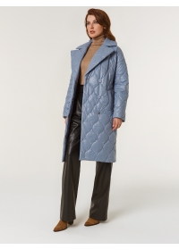 Пальто женское стеганое КМ1070S серо-голубой