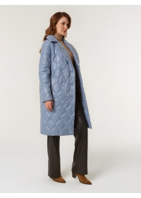 Пальто женское стеганое КМ1070S серо-голубой