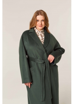 Пальто женское длинное КМ979 DS т.зеленый
