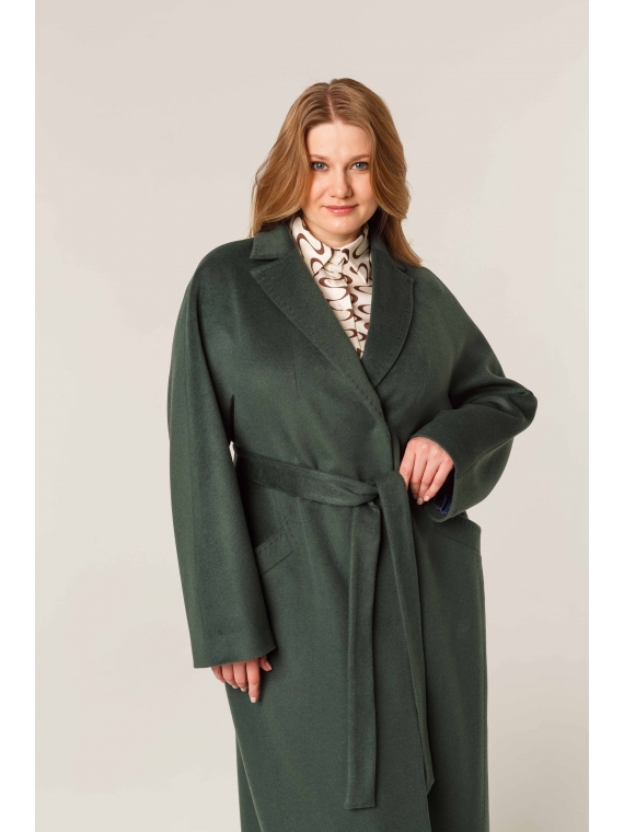 Пальто женское длинное КМ979 DS т.зеленый