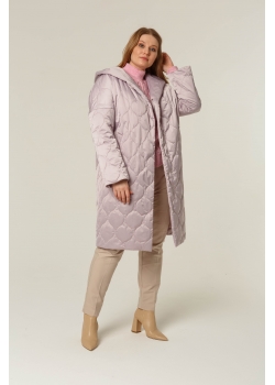 Пальто женское стеганое КМ1187S розовый жемчуг
