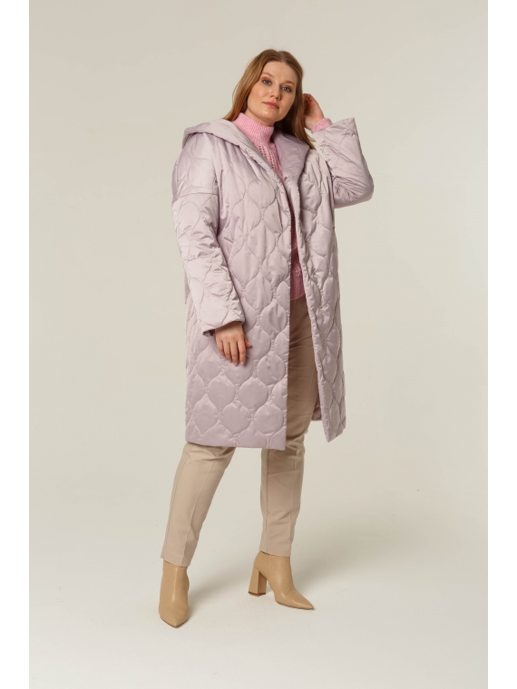 Пальто женское стеганое КМ1187S розовый жемчуг