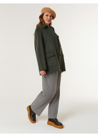 Пальто женское короткое КМ1167 DS т.зеленый