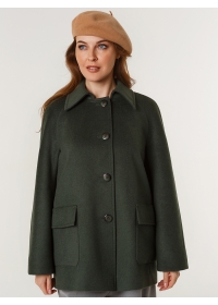 Пальто женское короткое КМ1167 DS т.зеленый