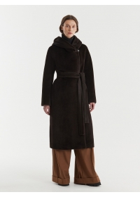 Пальто женское длинное С506L шоколадный