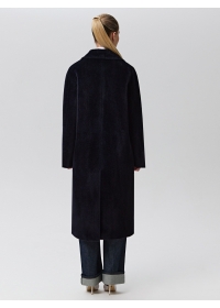 Пальто женское длинное С 546 L черно-синий