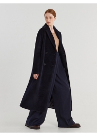 Пальто женское длинное С 541 L черно-синий