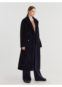 Пальто женское длинное С 541 L черно-синий