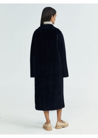 Пальто женское длинное С520L черно-синий