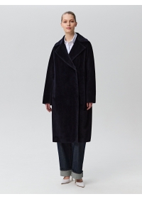 Пальто женское длинное С548 L черно-синий