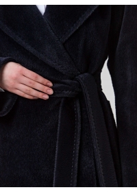 Пальто женское длинное С548 L черно-синий