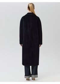 Пальто женское длинное С540 L черно-синий