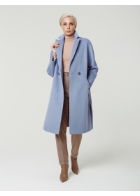 Пальто женское длинное КМ935-1 Kr небесно-голубой