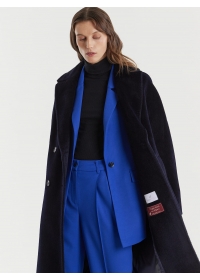 Пальто женское среднее С533L черно-синий