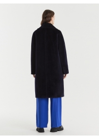 Пальто женское среднее С533L черно-синий