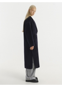 Пальто женское длинное С549L черно-синий