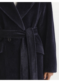 Пальто женское длинное С549L черно-синий