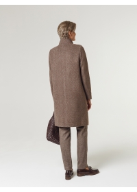 Пальто женское среднее КМ802-19 TL шоколадная диагональ