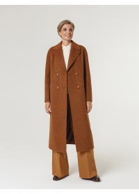Пальто женское длинное КМ1052 Q корица