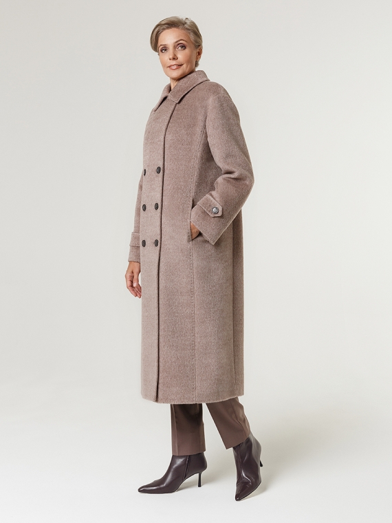 Пальто женские длинные пальто КМ1175 D бежевый меланж