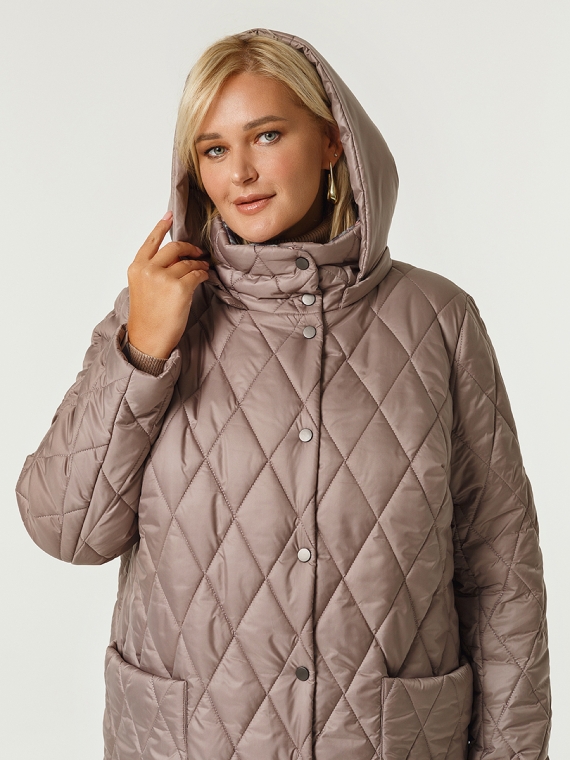 Пальто женское утепленное стеганое КМ1209 S Z капучино