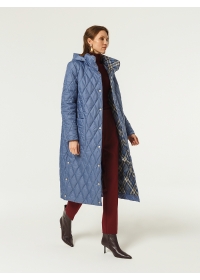Пальто женское утепленное стеганое КМ1209 S Z василек