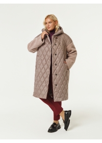 Пальто женское утепленное стеганое КМ1207 S Z капучино