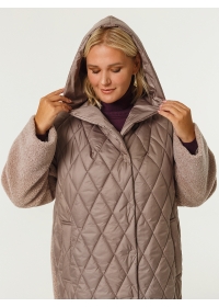 Пальто женское утепленное стеганое КМ1207 S Z капучино