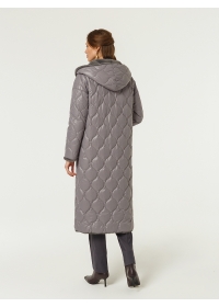 Пальто женское утепленное стеганое КМ1222 S Z серый