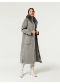 Пальто женское зимнее утепл. КМ999 Z F серый меланж